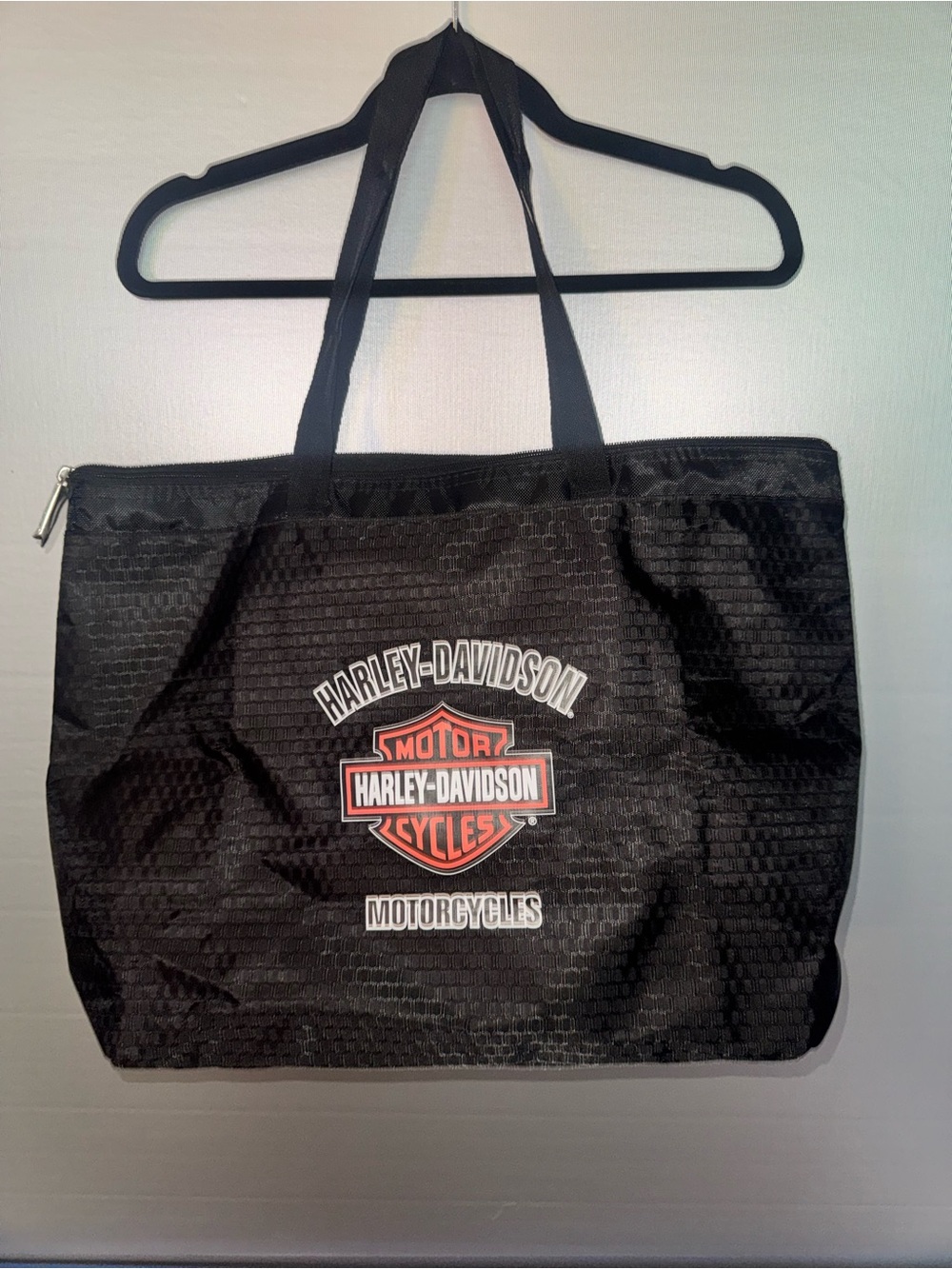 Harley-Davidson Black Duffel Tote with Orange Logo